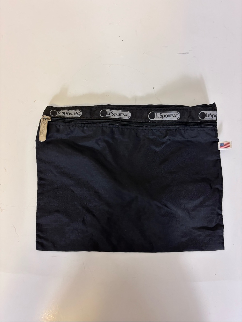 Lesportsac Black Zipper Close Pouch 10 x 7.5”